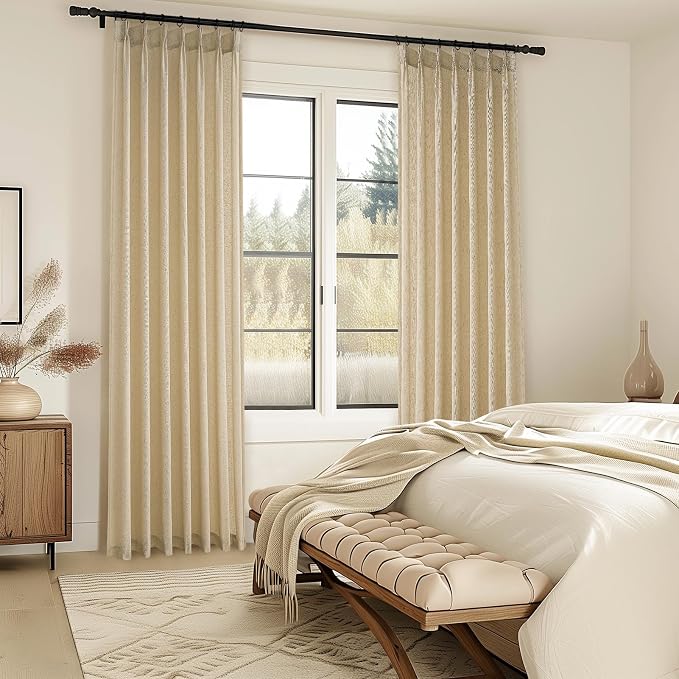 Topfinel 108 Inch Curtains 1 Panels Set, One Packs Pinch Pleat Back Tab Linen - Image 8