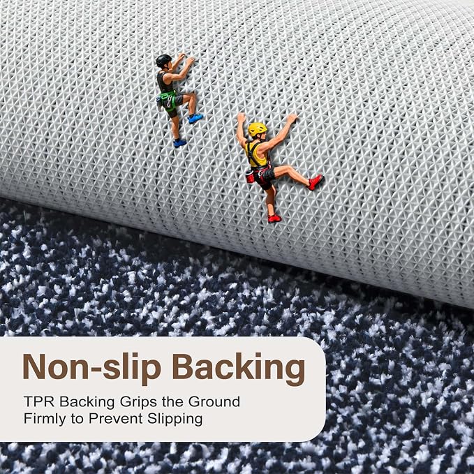 70x24 Long Bathroom Rugs Washable Non Slip, Dark Blue Bath Mat - Image 5