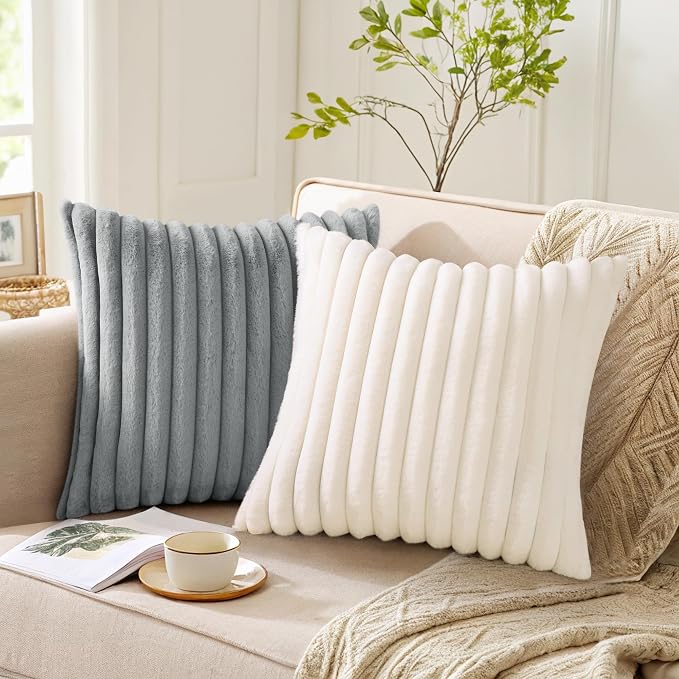 Pallene Faux Fur Plush Lumbar Throw Pillow Covers 12x20 Set of 2, Luxury Soft - Image 5