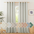 NICETOWN Linen Gray Curtains for Windows, Grommet Top Thick Flax Semi Sheer by NICETOWN