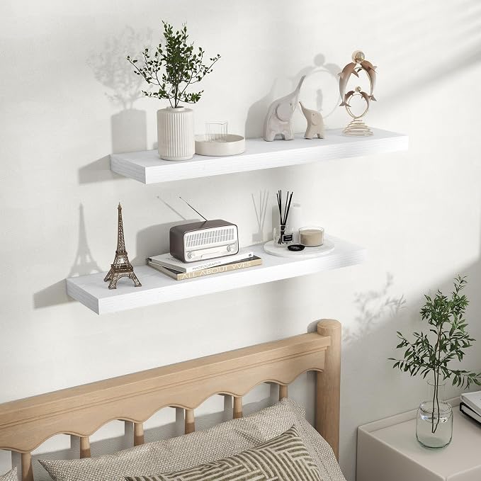 Fun Memories Rustic Floating Wall Shelves, Wall Mounted Wood Storage & Display - Image 5