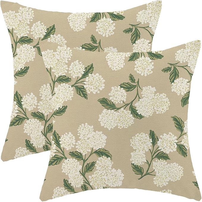 AEIOAE Spring Pillow Covers 16x16 Inch Set of 2, Floral Summer Outdoor Seasonal by AEIOAE