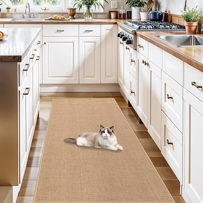 Easy Jute 2x5 Runner Rug: Non Slip Solid Color Low Pile Indoor Doormat by BYYVOORugsforYourHome