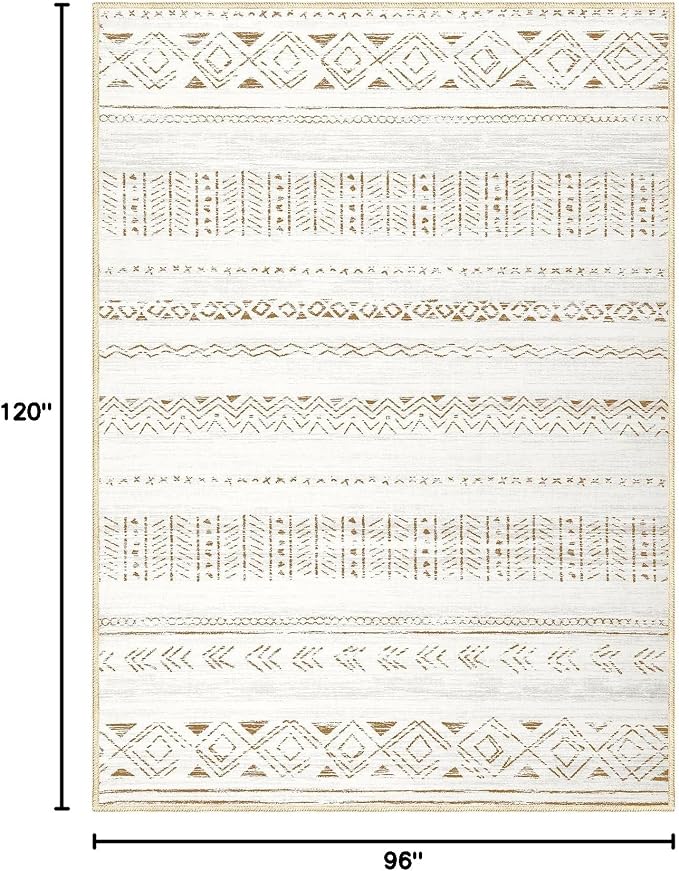 cotiled 8x10 Area Rug Living Room: Washable Boho Rugs - Image 2