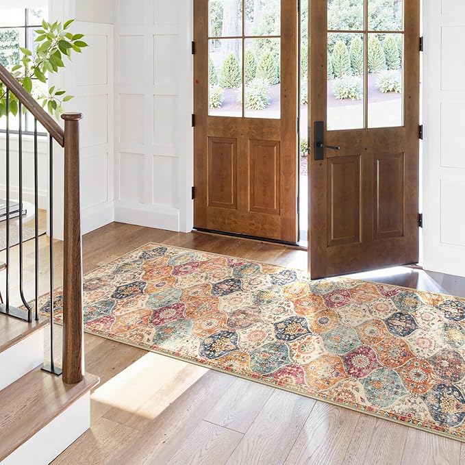 Lahome Moroccan Hallway Runner Rug, Oriental Laundry Room Rug Non-Slip Carpet - Image 7