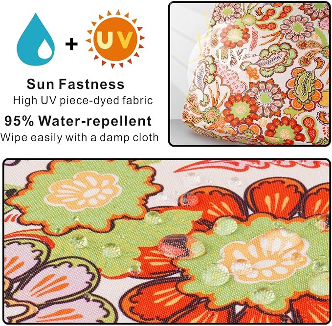 NettyPro Patio Cushion Covers Replacement Set 4 Water Repellent UV Resistant - Image 2