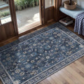 Tangsoo 2x4 Washable Rug for Entryway, Vintage Floral Entry Rug Non Slip by Tangsoo