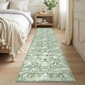 LOKHOM Washable Runner Rug, 2x8 Green Non-Slip Vintage Hallway Runner Rug by LOKHOM