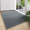 Front Door Mat 17''x30'', Absorbent Dirt Resist Washable Non Slip Low-Profile by QiCaiJia