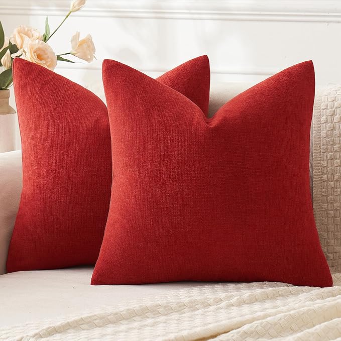 MIULEE Red Couch Pillow Covers 20x20 Inch by MIULEE