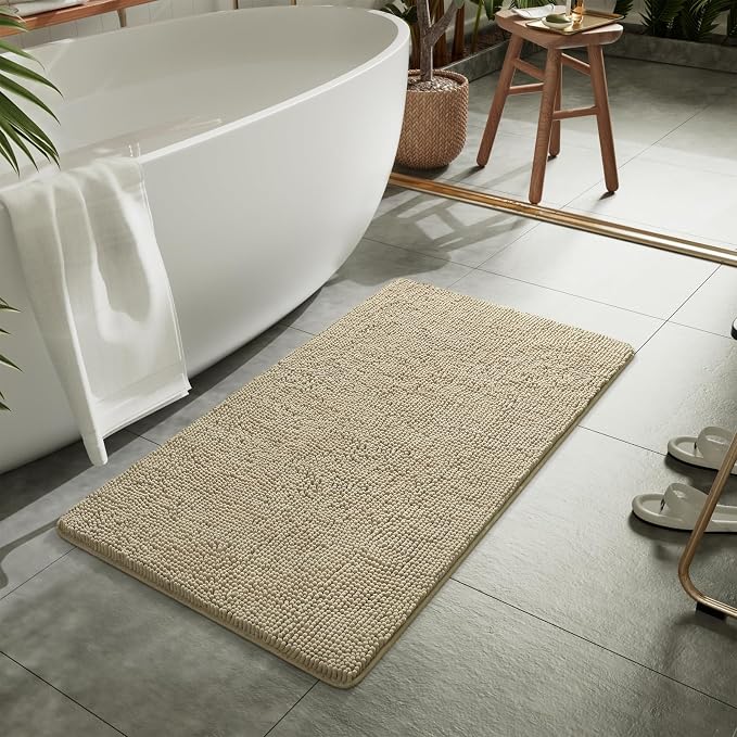 LOCHAS Luxury Bathroom Rug Shaggy Bath Mat 24 x 48 Inch, Washable Non Slip Bath - Image 7