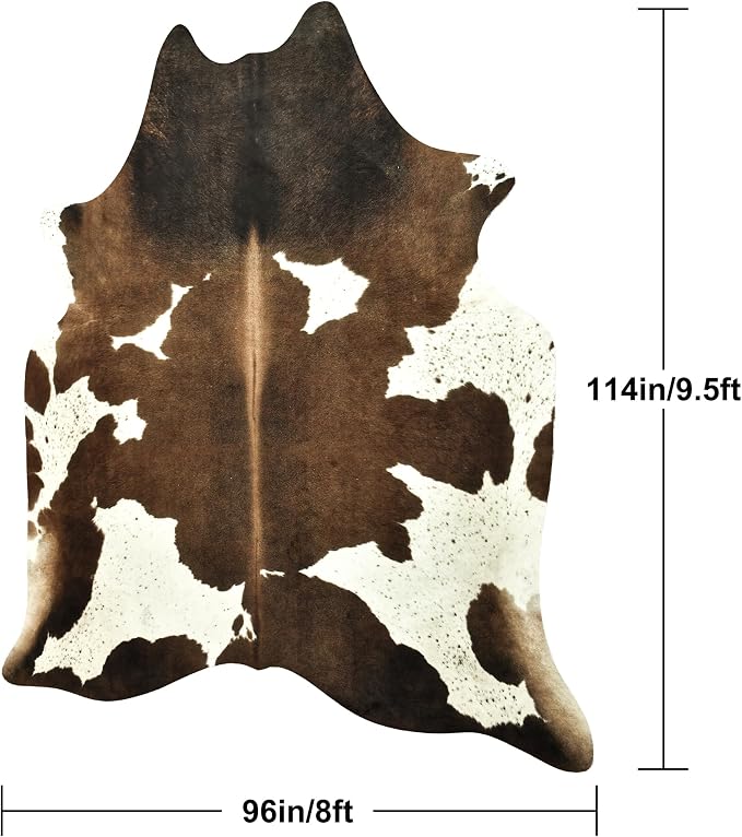 Easycozy Faux Cowhide Cow Print Rug: 8 x 10 Western Decor Faux Cowhide - Image 2