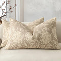 Vintage Floral Print Throw Pillow Covers 12x20 Set of 2 Neutral Modern by DKwizme