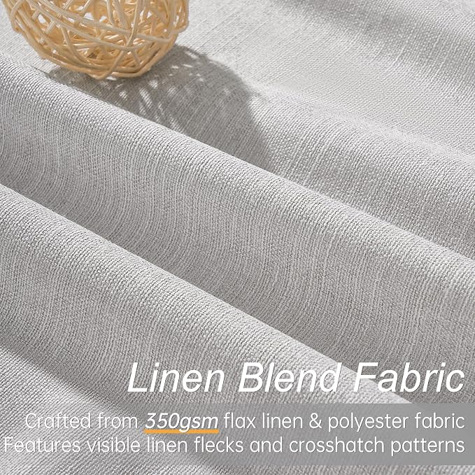 Topfinel Grey Beige 78 Inch Long Curtains - Image 2