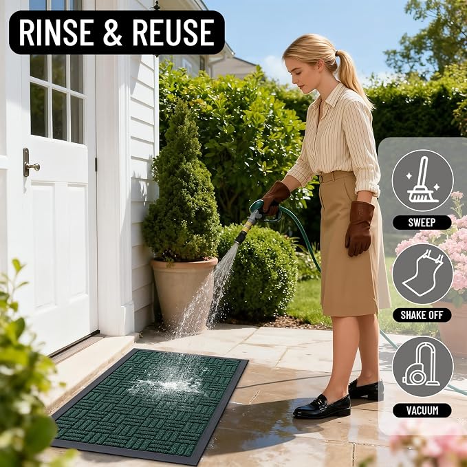 OLANLY Front Door Mat Outside Entrance 47x32, Heavy Duty Sturdy Natural Rubber - Image 7
