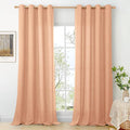 BGment Peach Linen Curtains for Living Room 90 Inch Length 2 Panels Set by BGment