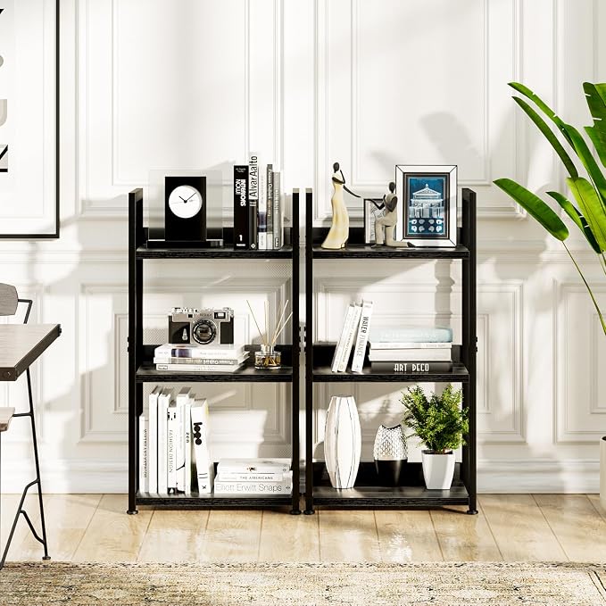 NUMENN Narrow Bookshelf, 3 Tier Bookshelves, Home Office Bookcase Shelf Storage - Image 4