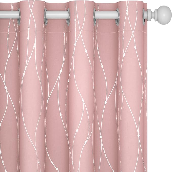 Deconovo Pink Curtains, Thermal Insulated Soundproof Curtain, 52 x 72 Inch Long by Deconovo