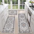 HEBE Farmhouse Kitchen Rugs Sets of 3 Non Slip Washable Boho Kitchen Rugs and by HEBE