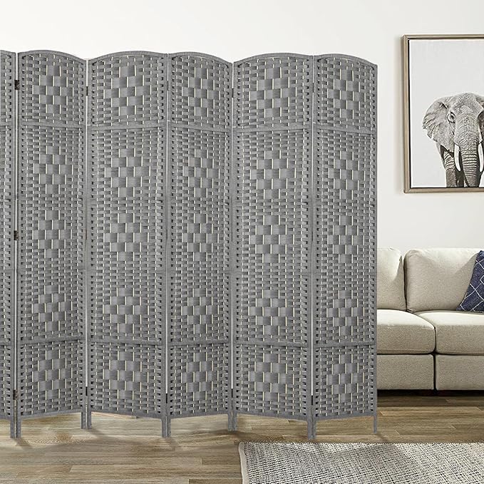Rose Home Fashion Room Divider 5.6 ft.Tall-15.7" Wide Weave Fiber 6 Panels Room by RoseHomeFashion