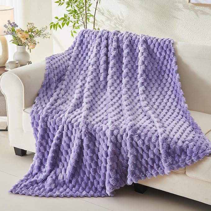 NEWCOSPLAY Super Soft King Blanket Lavender Premium Silky Flannel Fleece 3D - Image 9