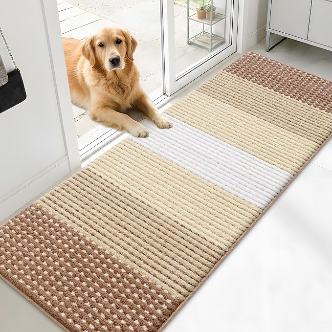 Kitinjoy Indoor Outdoor Door Mat, 71x24 Non-Slip Absorbent Dirt Trapper by Kitinjoy