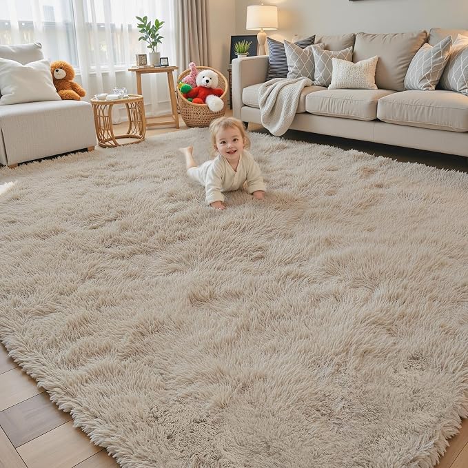 Area Rugs 10x14 Living Room, Shaggy Carpet Soft Plush Furry Bedside Rug Large - Image 2