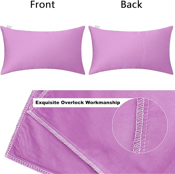 Thmyo 4-Pack 100% Cotton Lumbar Comfortable Solid Decorative Throw Pillow Case - Image 7