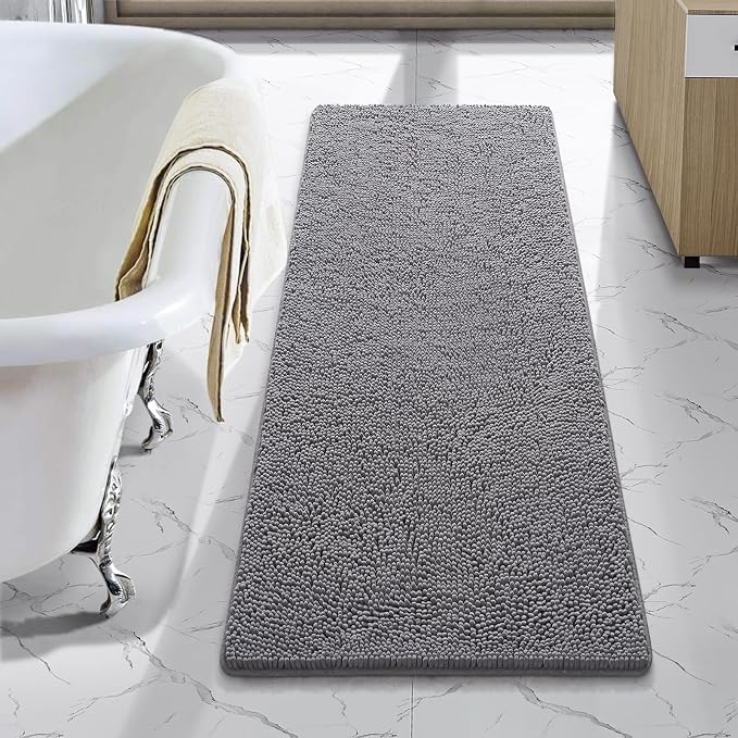LOCHAS Luxury Bathroom Rug Shaggy Bath Mat 48 x 17 Inch, Washable Non Slip Bath by LOCHAS