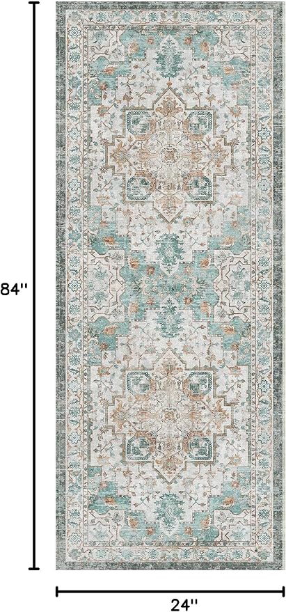 GENIMO 2x7 Runner Rugs for Hallway, Machine Washable Non Slip Vintage Rugs - Image 2