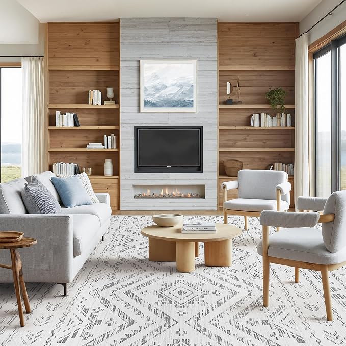 Miukiki 8x10 Area Rug for Living Room Moroccan Washable Rugs Non Slip Indoor - Image 7