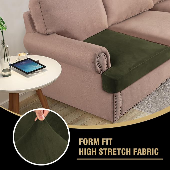 H.VERSAILTEX Stretch Velvet 3 Piece T Cushion Sofa Slipcovers - Image 6