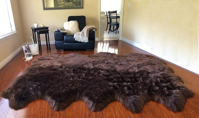 Free Shape Luxury Soft Fluffy Shag Area Rug Decto 10 Pelts 6'x10', 180x300cm by LAMBZYRUGS