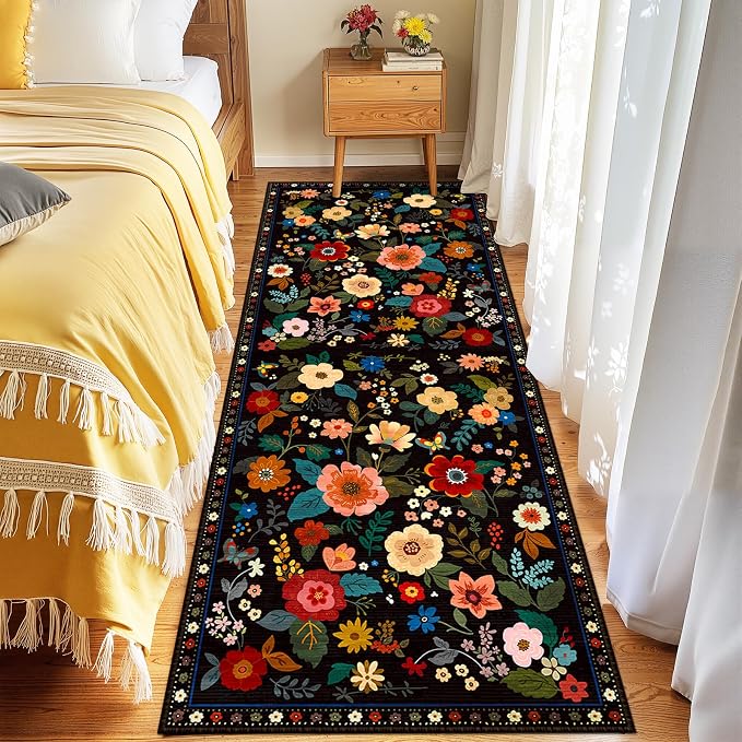 RELEANY Floral Nursery 2x8 Area Rugs Washable Print Boho Cute Carpet Non Slip - Image 6