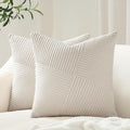Topfinel Cream White Decorative Neutral Throw Pillow Covers 18x18 Inch by Topfinel