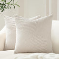 Topfinel Set of 2 Cream White Decorative Throw Pillow Covers 16x16 Inch by Topfinel