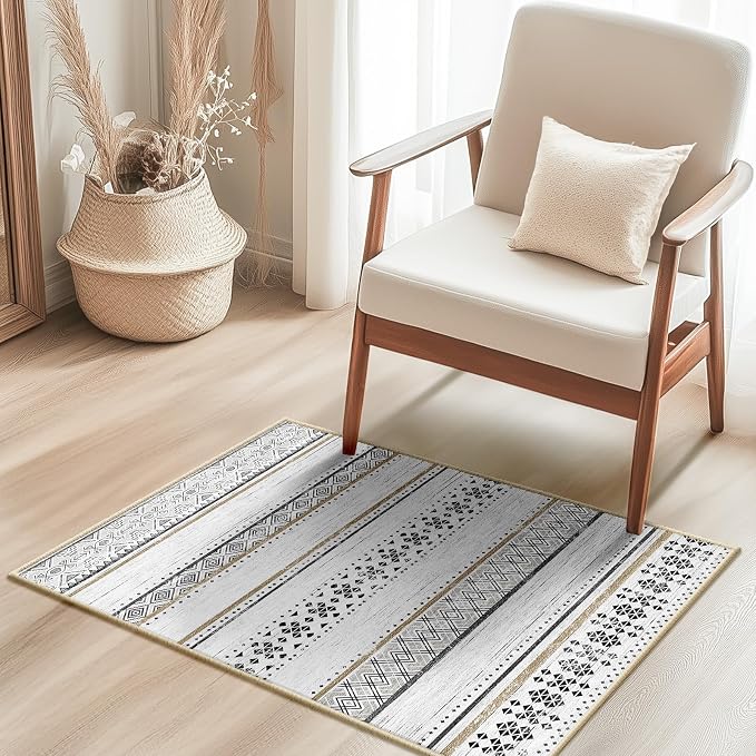 BESTSWEETIE 2x3 Area Rugs for Living Room Washable Moroccan Farmhouse Neutral - Image 7