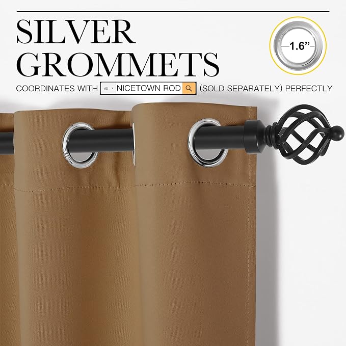 NICETOWN Sleek Blackout Curtains 86 inches Length - Image 3