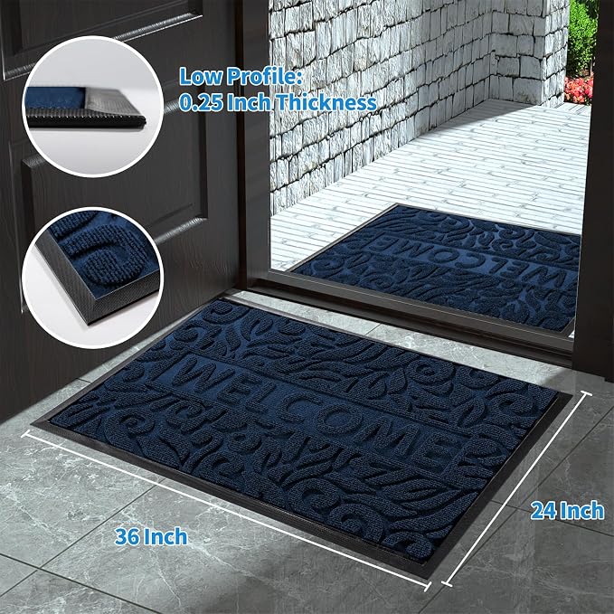 Yimobra Large Welcome Mat 36x24, Waterproof Non-Slip Outdoor Mats - Image 7