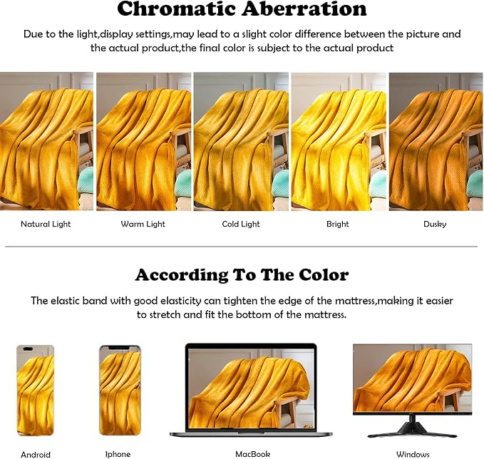 NEWCOSPLAY Super Soft Throw Blanket Mustard Yellow Premium Silky Flannel Fleece - Image 6