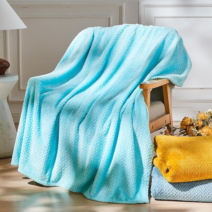 NEWCOSPLAY Super Soft Throw Blanket Turquoise Premium Silky Flannel Fleece by NEWCOSPLAY