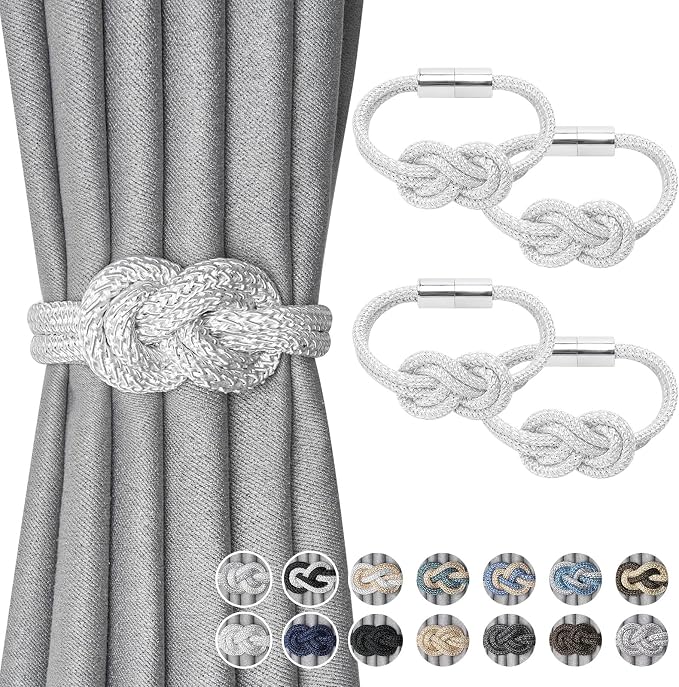 NICEEC 4 Pack Mini Magnetic Curtain Tiebacks Nordic Simple Style Drape Tie by NICEEC