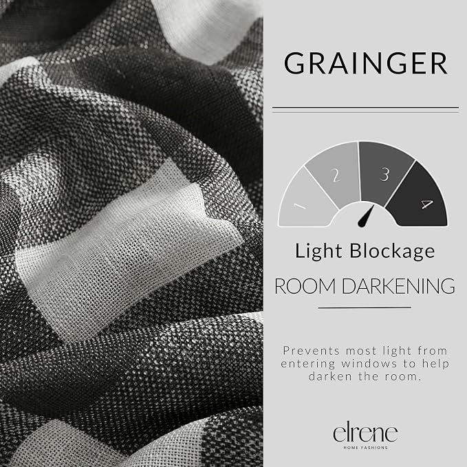 Elrene Home Fashions Farmhouse Living Grainger Buffalo-Check Blackout Window - Image 4