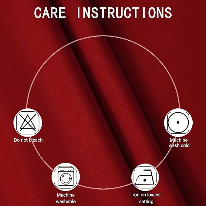 LEMOMO Red Blackout Curtains 34 x 84 Inch Length/Set of 2 Curtain - Image 4