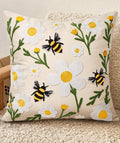 Embroidered Throw Pillow Cover 18x18 Inch by Kokaaee
