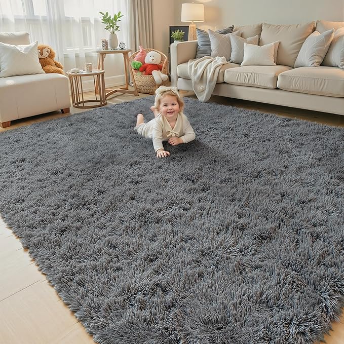 Rugs for Living Room 5x8, Alfombras para Salas Shag Large Plush Soft Area Rug by Junhejiamei
