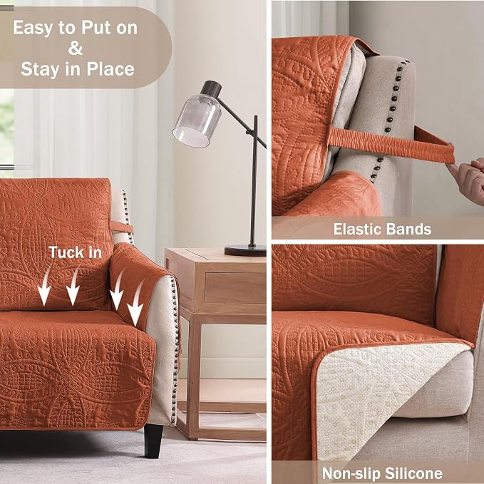 Quilted Grand Sofa Covers Washable, Couch Cover - Image 4