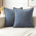 MIULEE Pack of 2 Couch Throw Pillow Covers 20x20 Inch Dark Grey Blue Farmhouse by MIULEE
