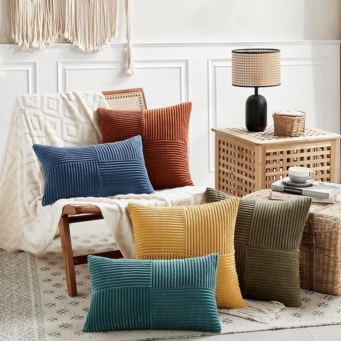 Fancy Homi 2 Packs Teal Long Lumbar Decorative Throw Pillow Covers 12x24 Inch - Image 6