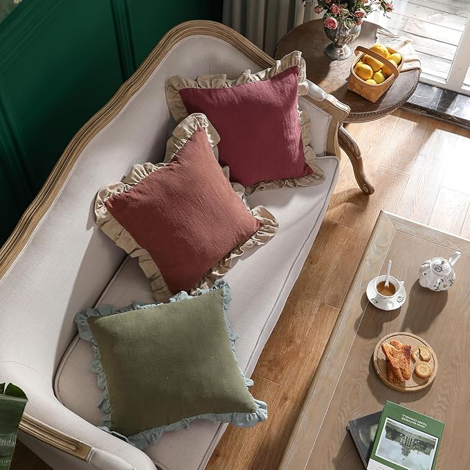 patdrea Shabby Chic Rhodo Decorative Throw Pillow Covers 18x18 2 Piece Set - Image 6